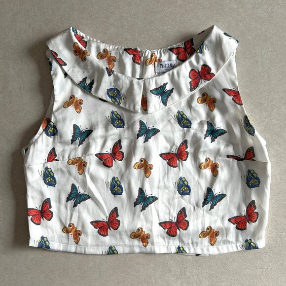 Mod Dolly Butterfly Crop Top ASO Louisa Clark - Picture 3 of 9